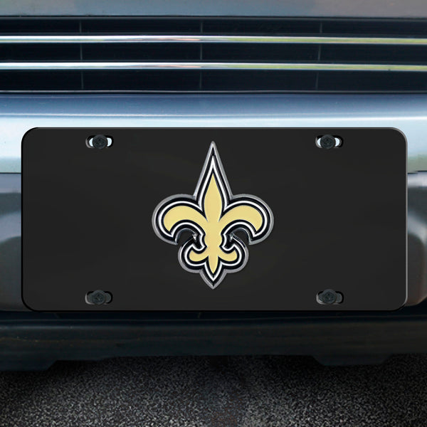 NFL - New Orleans Saints Black Diecast License Plate