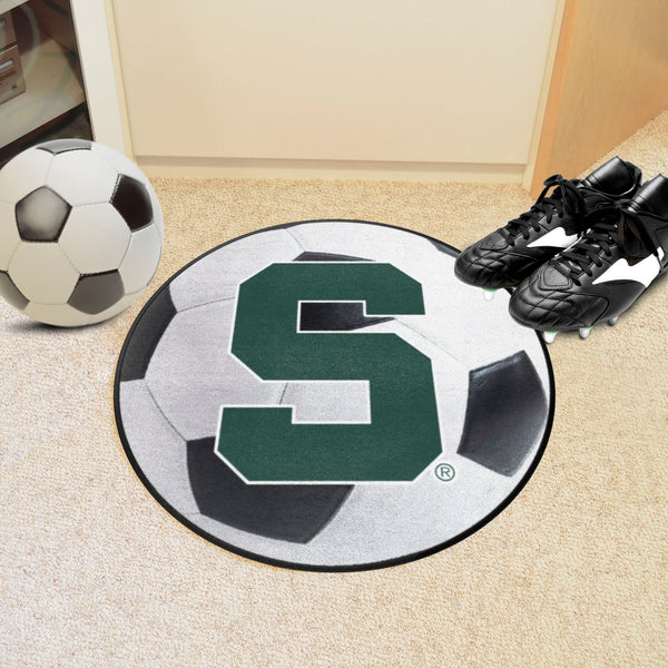 Michigan State University Soccer Ball Mat with S Logo