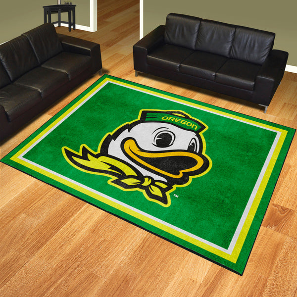 University of Oregon 8x10 Rug with Oregon Ducks Logo