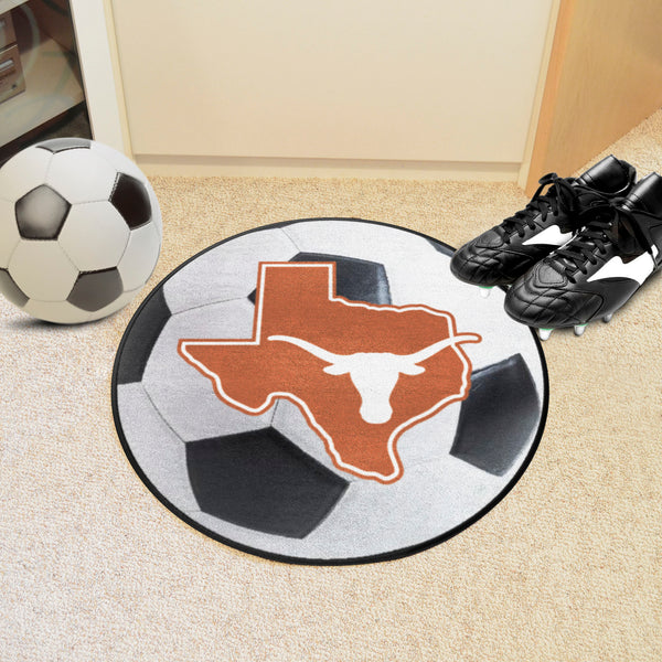 University of Texas Soccer Ball Mat with Longhorns Symbol Logo