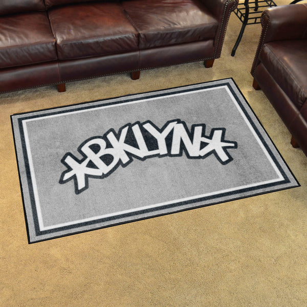 NBA - Brooklyn Nets 4x6 Rug with BKLYN Logo