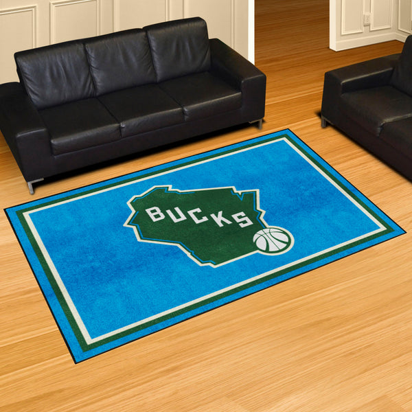 NBA - Milwaukee Bucks 5x8 Rug with Bucks Logo