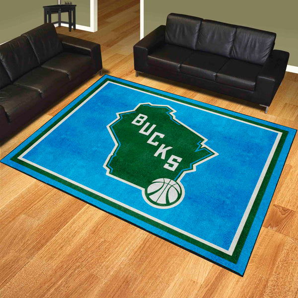NBA - Milwaukee Bucks 8x10 Rug with Bucks Logo