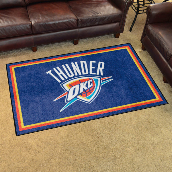 NBA - Oklahoma City Thunder 4x6 Rug with Thunder Symbol Logo