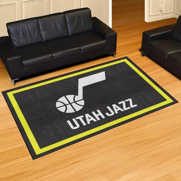 NBA - Utah Jazz 5x8 Rug with Name & Symbol Logo