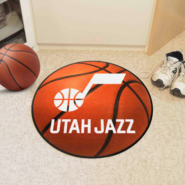 NBA - Utah Jazz Basketball Mat with Name & Symbol Logo