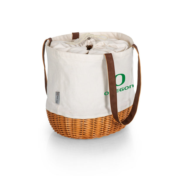 Oregon Ducks - Coronado Canvas and Willow Basket Tote