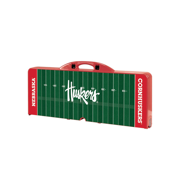 Nebraska Cornhuskers - Football Field - Picnic Table Portable Folding Table with Seats, (Red)