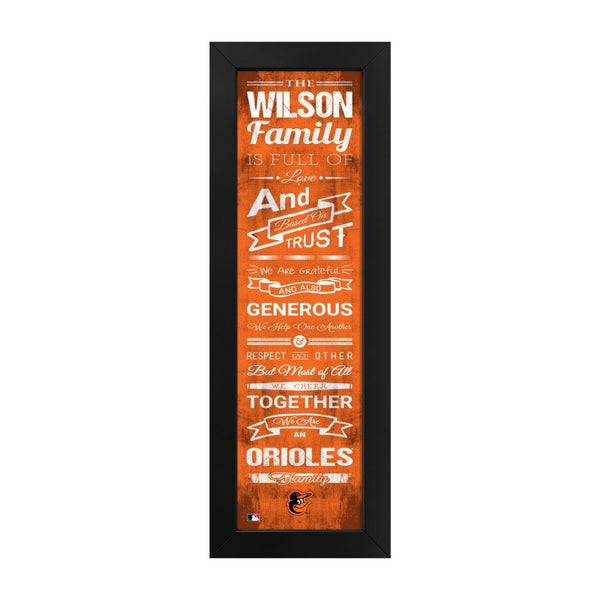 Baltimore Orioles Custom Print Family Cheer Wall Art