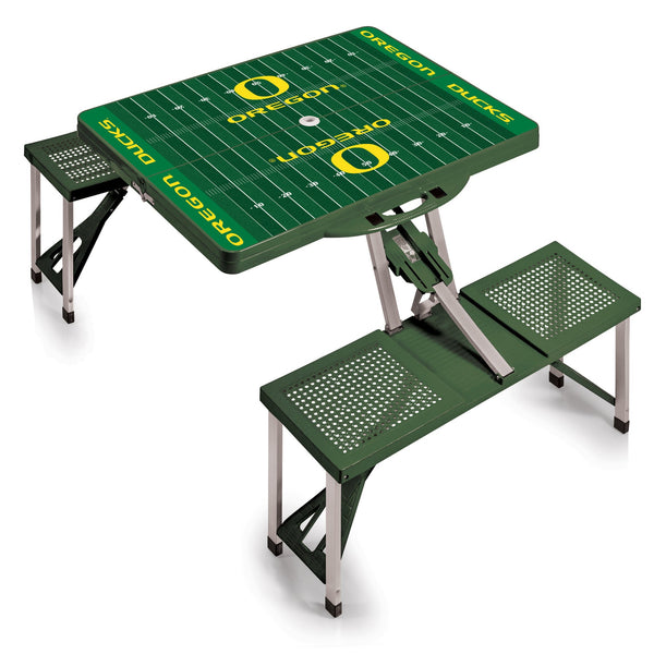 FOOTBALL FIELD - OREGON DUCKS - PICNIC TABLE PORTABLE FOLDING TABLE WITH SEATS