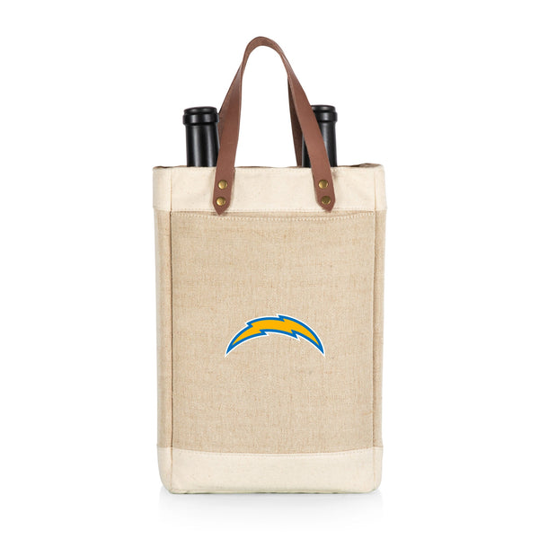 LOS ANGELES CHARGERS - PINOT JUTE 2 BOTTLE INSULATED WINE BAG