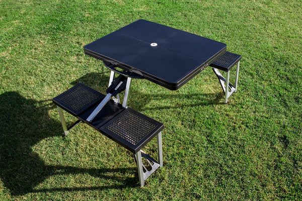 FOOTBALL FIELD - OKLAHOMA SOONERS - PICNIC TABLE PORTABLE FOLDING TABLE WITH SEATS
