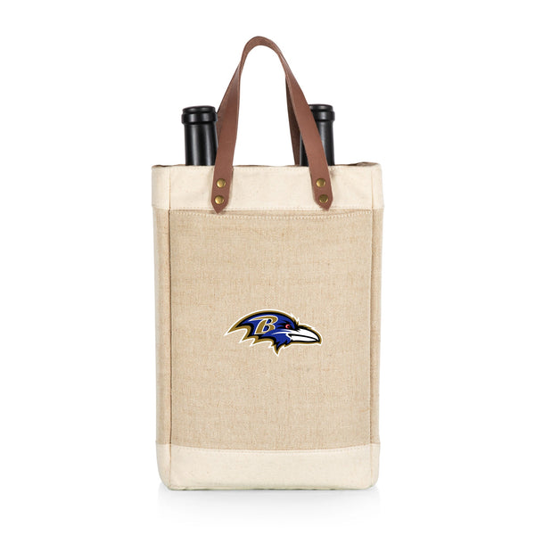 BALTIMORE RAVENS - PINOT JUTE 2 BOTTLE INSULATED WINE BAG