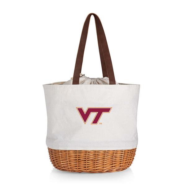 Virginia Tech Hokies - Coronado Canvas and Willow Basket Tote