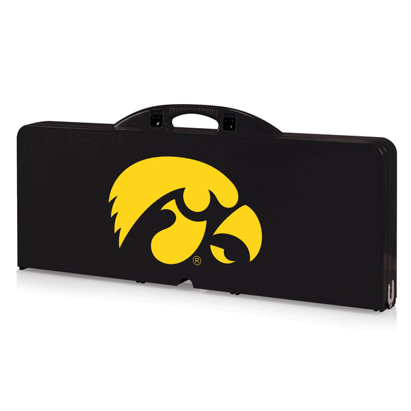 IOWA HAWKEYES - PICNIC TABLE PORTABLE FOLDING TABLE WITH SEATS
