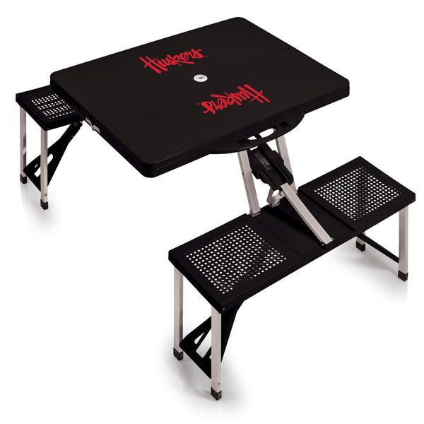 NEBRASKA CORNHUSKERS - PICNIC TABLE PORTABLE FOLDING TABLE WITH SEATS