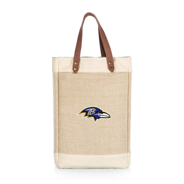 BALTIMORE RAVENS - PINOT JUTE 2 BOTTLE INSULATED WINE BAG