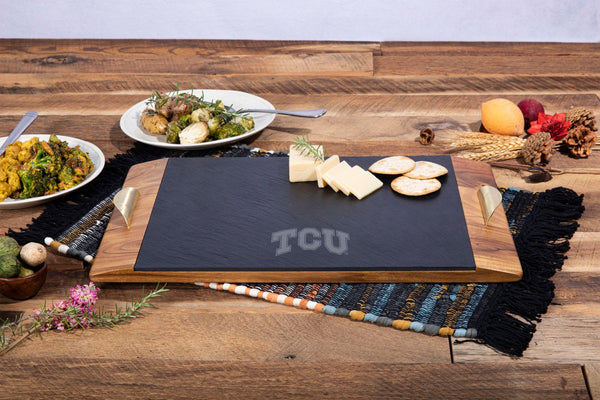 TCU HORNED FROGS - COVINA ACACIA AND SLATE SERVING TRAY