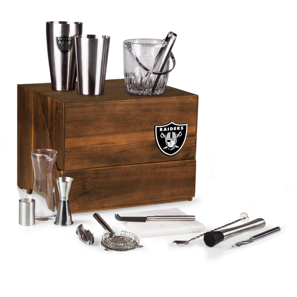 LAS VEGAS RAIDERS - MADISON ACACIA TABLETOP BAR SET