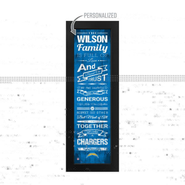 Los Angeles Chargers Custom Print Family Cheer Wall Art