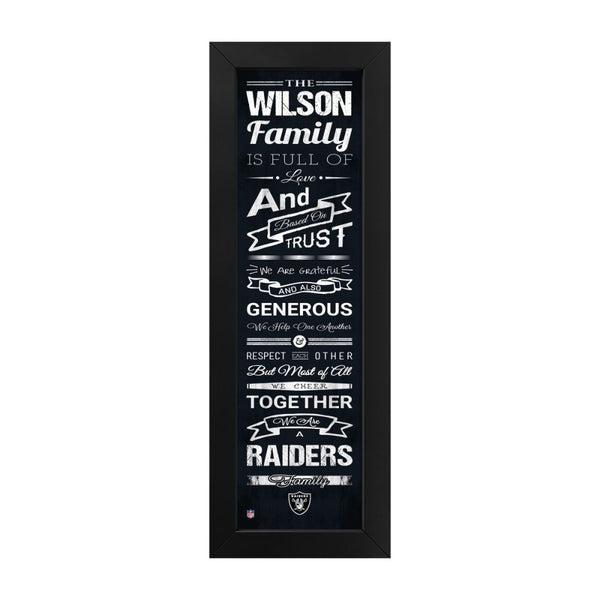 Las Vegas Raiders Custom Print Family Cheer Wall Art