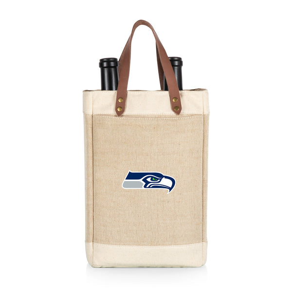 SEATTLE SEAHAWKS - PINOT JUTE 2 BOTTLE INSULATED WINE BAG