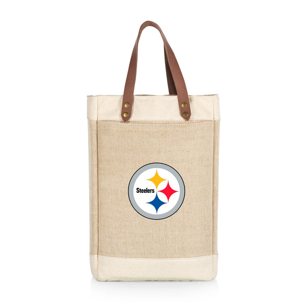 PITTSBURGH STEELERS - PINOT JUTE 2 BOTTLE INSULATED WINE BAG