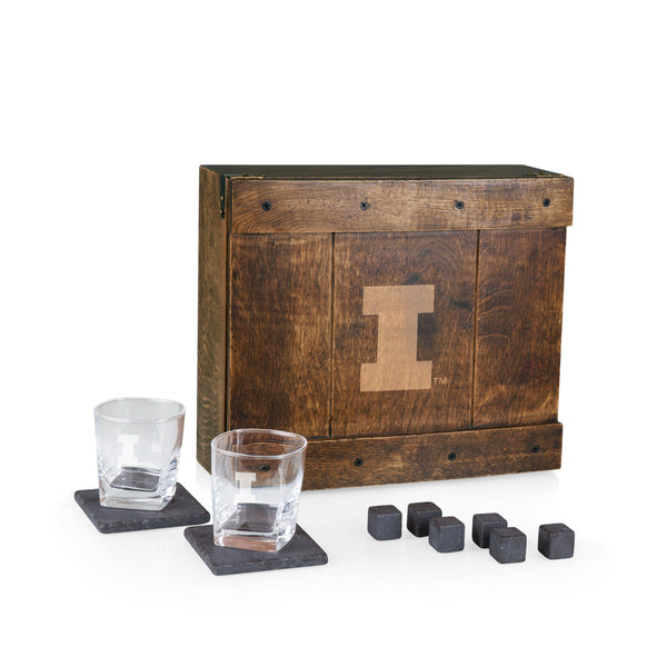 ILLINOIS FIGHTING ILLINI - WHISKEY BOX GIFT SET