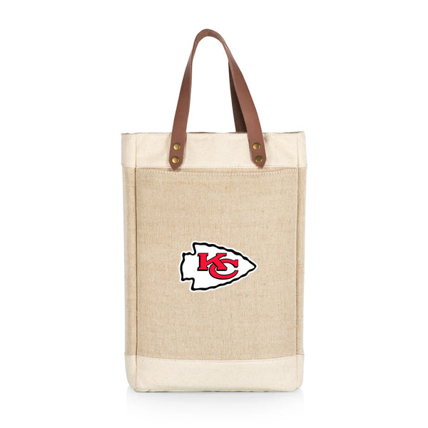 KANSAS CITY CHIEFS - PINOT JUTE 2 BOTTLE INSULATED WINE BAG