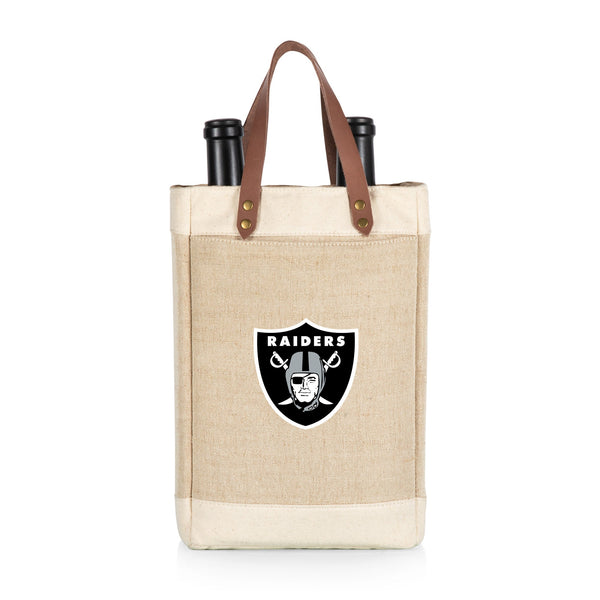 LAS VEGAS RAIDERS - PINOT JUTE 2 BOTTLE INSULATED WINE BAG