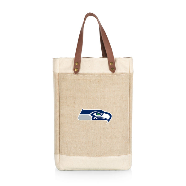 SEATTLE SEAHAWKS - PINOT JUTE 2 BOTTLE INSULATED WINE BAG
