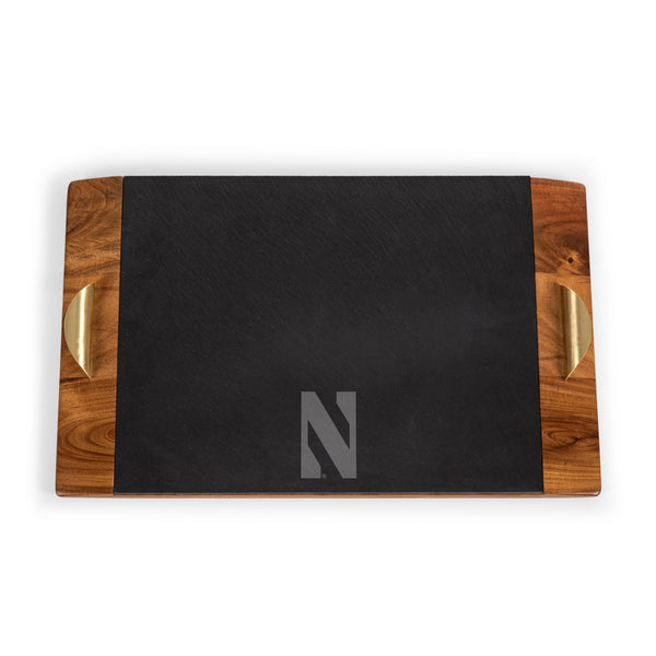 NORTHWESTERN WILDCATS - COVINA ACACIA AND SLATE SERVING TRAY
