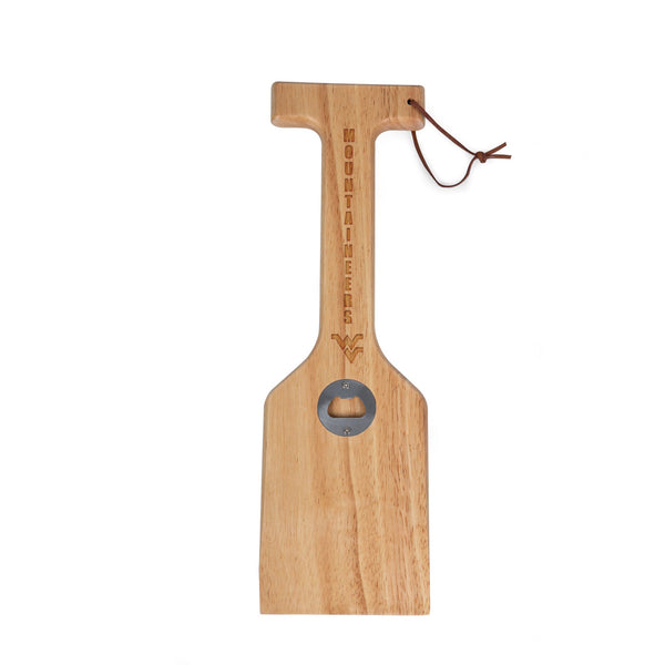 WEST VIRGINIA MOUNTAINEERS - HARDWOOD BBQ GRILL SCRAPER WITH BOTTLE OPENER