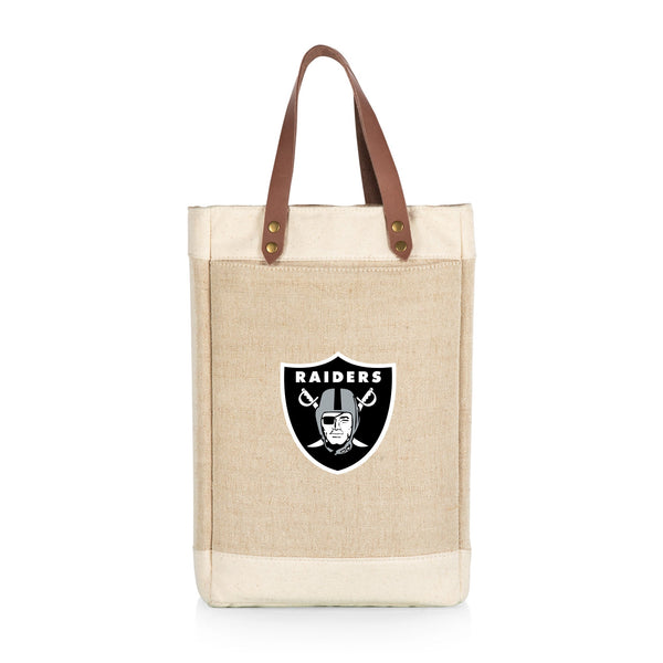 LAS VEGAS RAIDERS - PINOT JUTE 2 BOTTLE INSULATED WINE BAG