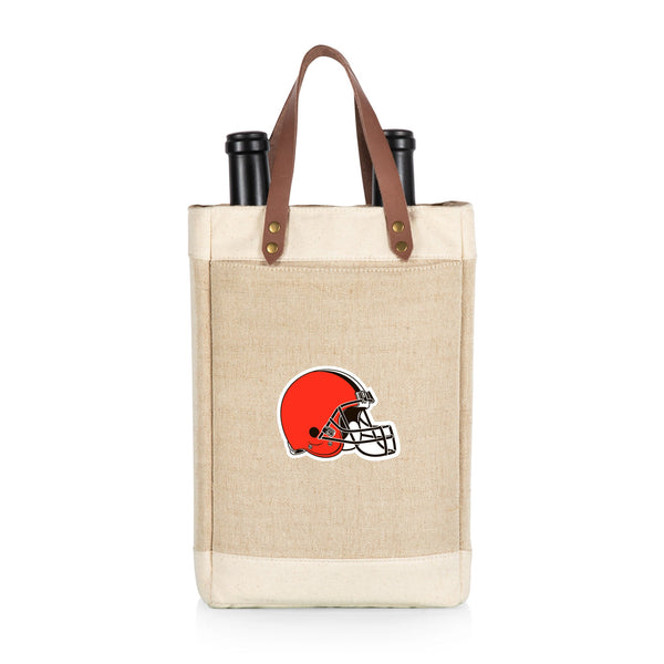 CLEVELAND BROWNS - PINOT JUTE 2 BOTTLE INSULATED WINE BAG