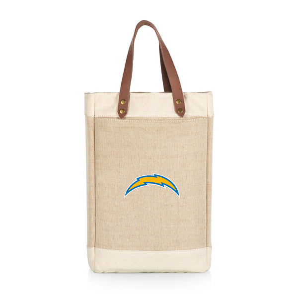 LOS ANGELES CHARGERS - PINOT JUTE 2 BOTTLE INSULATED WINE BAG