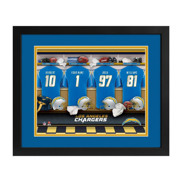 Los Angeles Chargers Custom Print Locker Room Wall Art