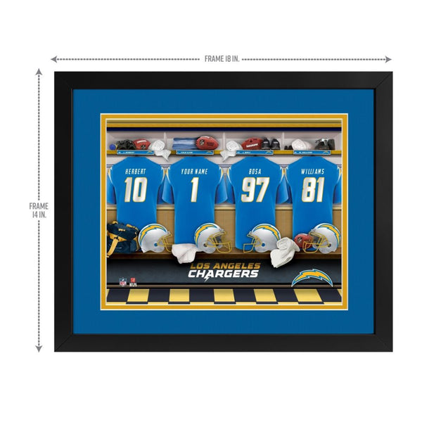 Los Angeles Chargers Custom Print Locker Room Wall Art
