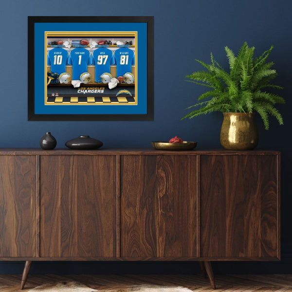 Los Angeles Chargers Custom Print Locker Room Wall Art