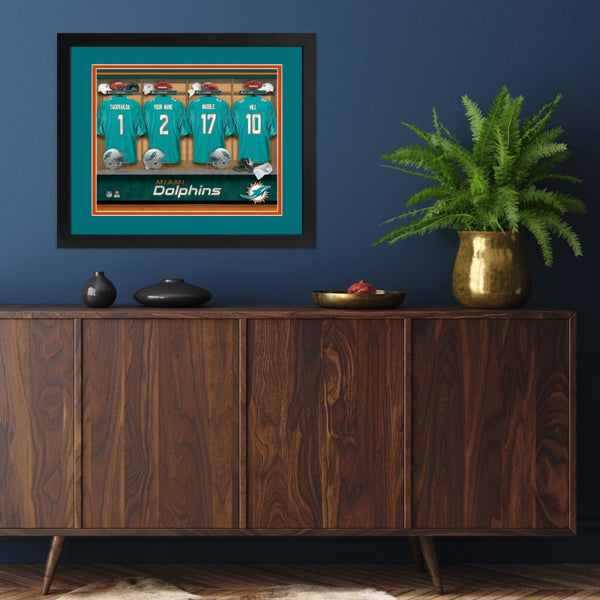 Miami Dolphins Custom Print Locker Room Wall Art