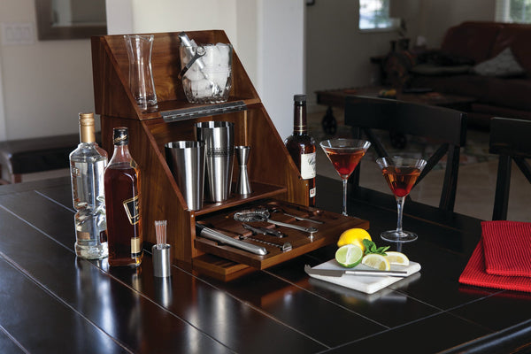 WASHINGTON COMMANDERS - MADISON ACACIA TABLETOP BAR SET