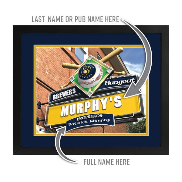 Milwaukee Brewers Custom Print Hangout Sign
