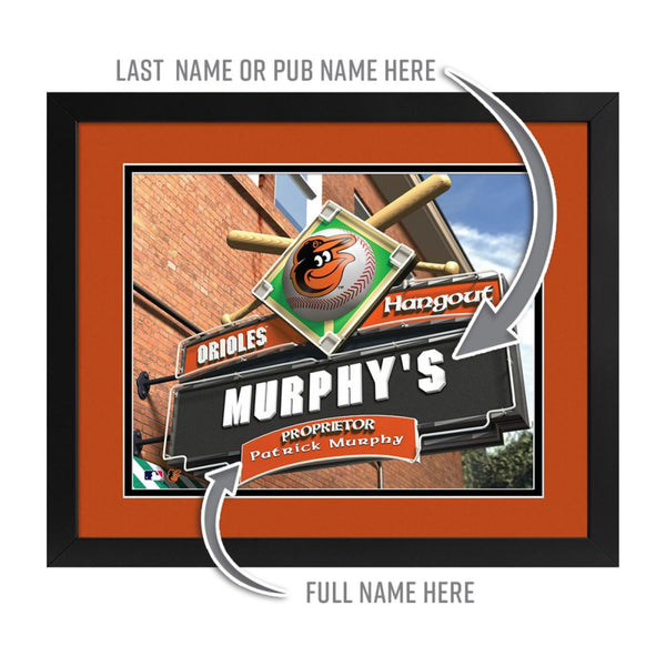 Baltimore Orioles Custom Print Hangout Sign