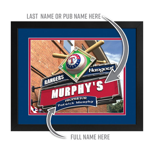 Texas Rangers Custom Print Hangout Sign