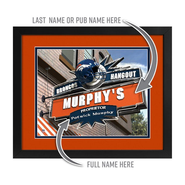 Denver Broncos Custom Print Hangout Sign