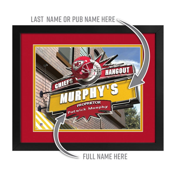 Kansas City Chiefs Custom Print Hangout Sign