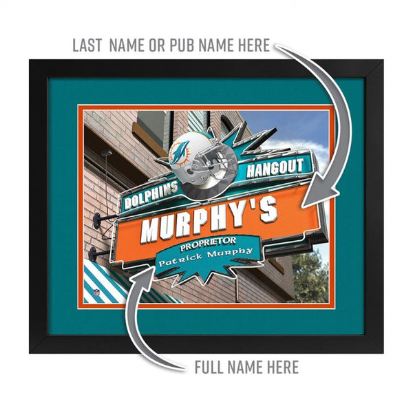 Miami Dolphins Custom Print Hangout Sign