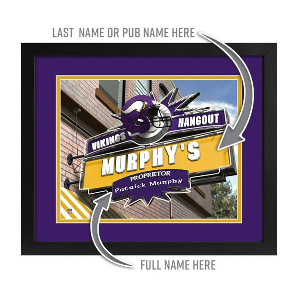 Minnesota Vikings Custom Print Hangout Sign
