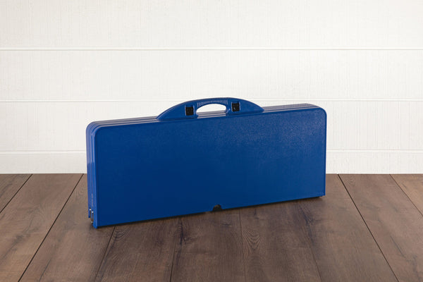 Ole Miss Rebels - Football Field - Picnic Table Portable Folding Table with Seats, (Royal Blue)