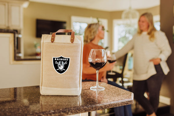 LAS VEGAS RAIDERS - PINOT JUTE 2 BOTTLE INSULATED WINE BAG